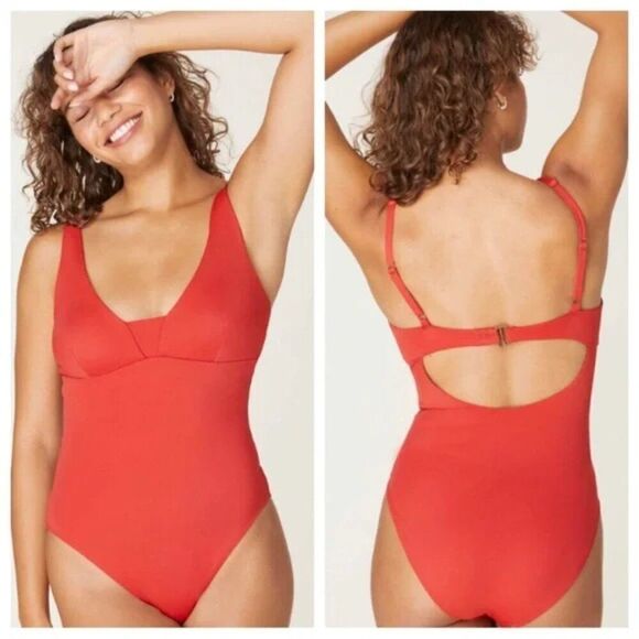 NWT Andie Swim The Tahiti One Piece in Color Chili Pepper Swim Suit Size S - Picture 1 of 3